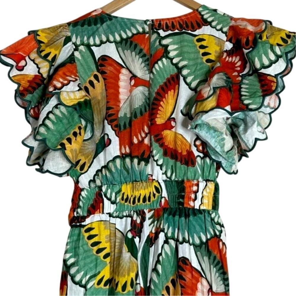 FARM Rio Ruffle-Sleeve Printed Jumpsuit S - Picture 5 of 8